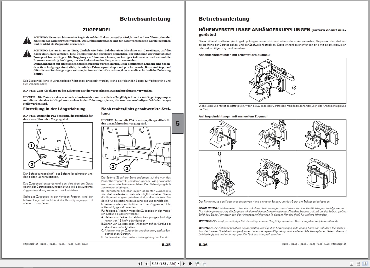 McCormick Tractor X4.30m To X4.40 Operating Maintenance Manual 6624321A1 DE (2)