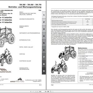 McCormick Tractor X4.50 X4.60 X4.70 Tier4 Interim Operating Maintenance Manual 6521182M4 DE (1)