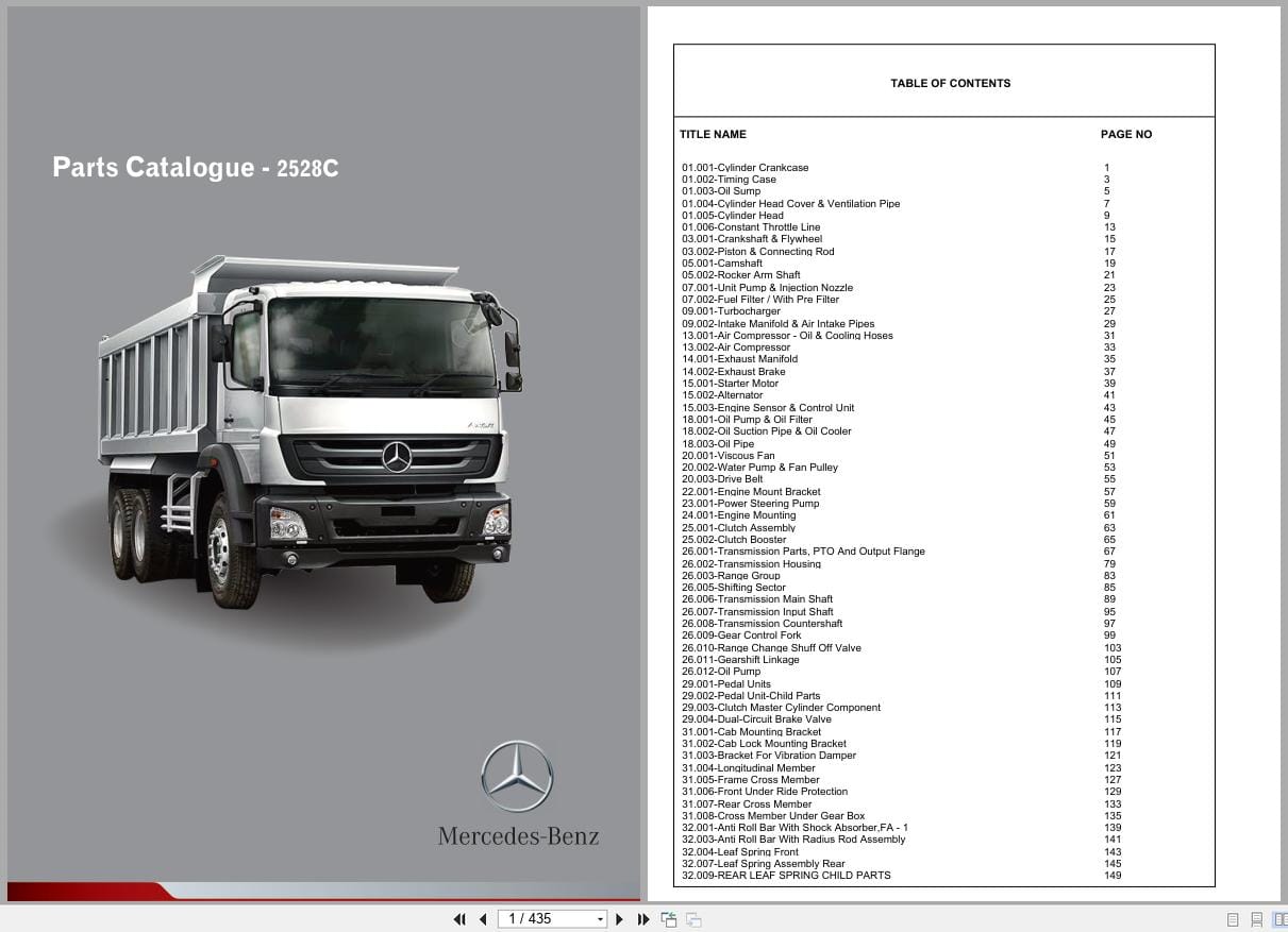 Mercedes Benz Truck Axor 2528C Parts Catalog 2017 (1)