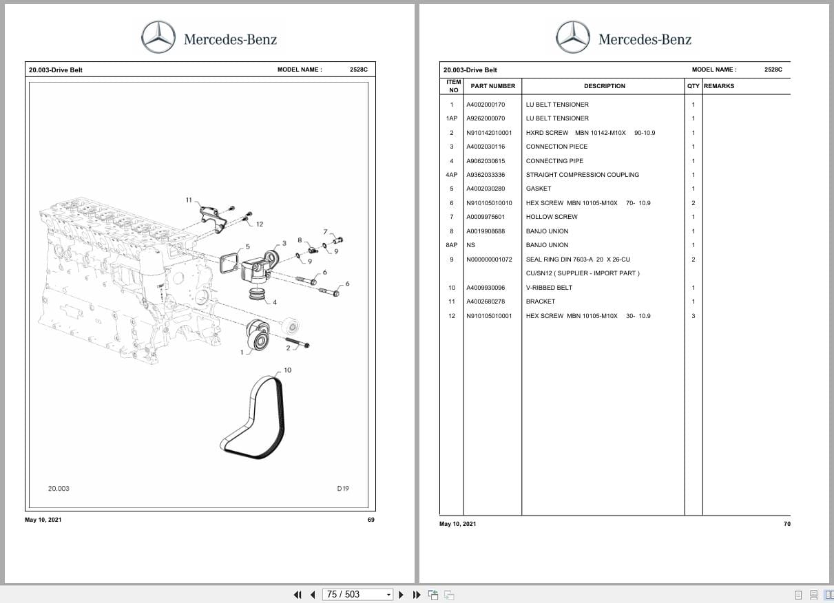 Mercedes Benz Truck Axor 2528C Parts Catalog 2021 (2)