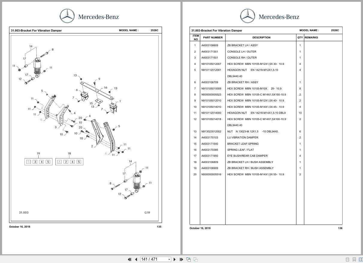 Mercedes Benz Truck Axor 2528CH Parts Catalog 2019 (2)