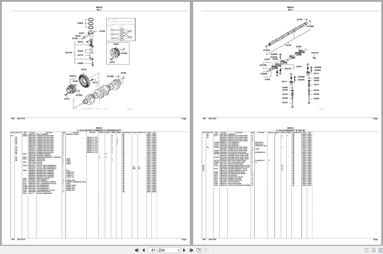 Mitsubishi Fuso Bus MM33H Spare Parts Catalog (2)