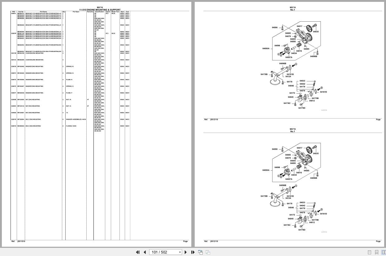 Mitsubishi Fuso Bus MS716 Spare Parts Catalog (2)
