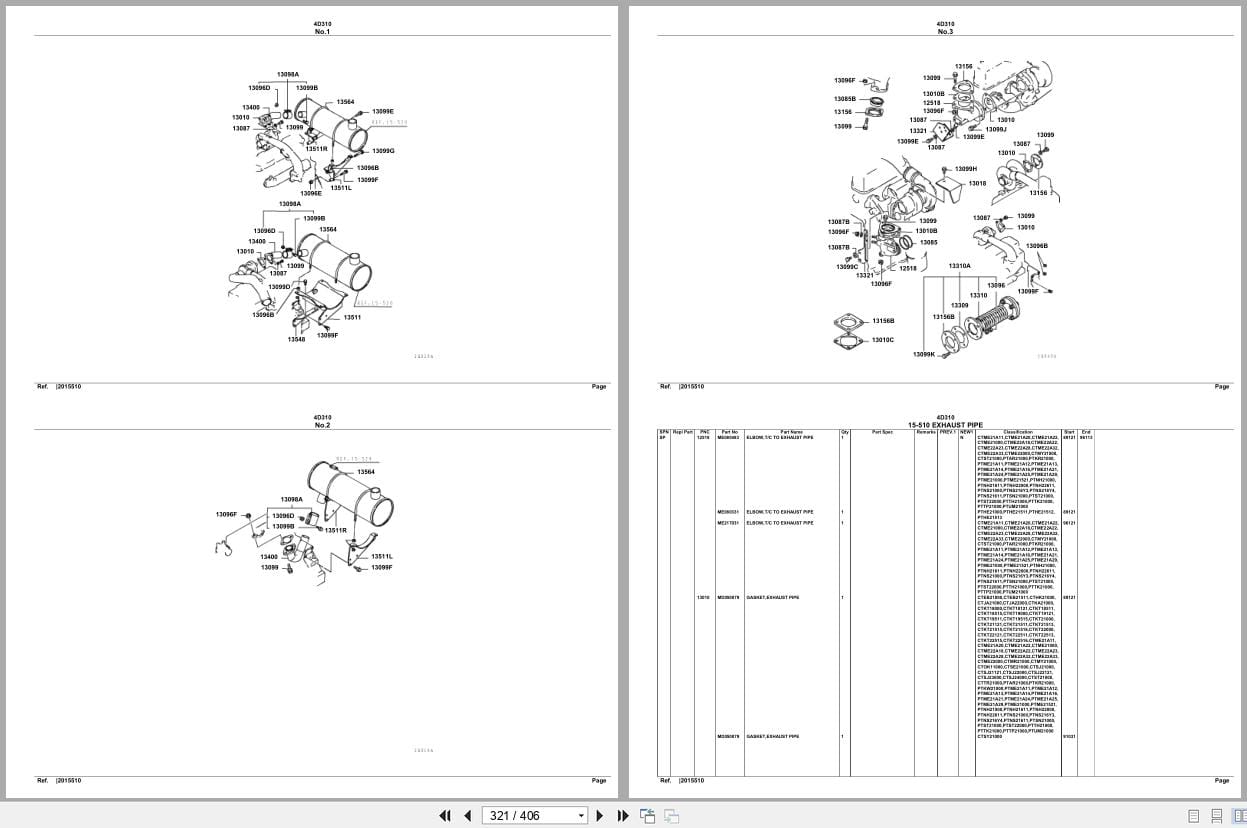Mitsubishi Fuso Engine 4D310 Spare Parts Catalog (2)