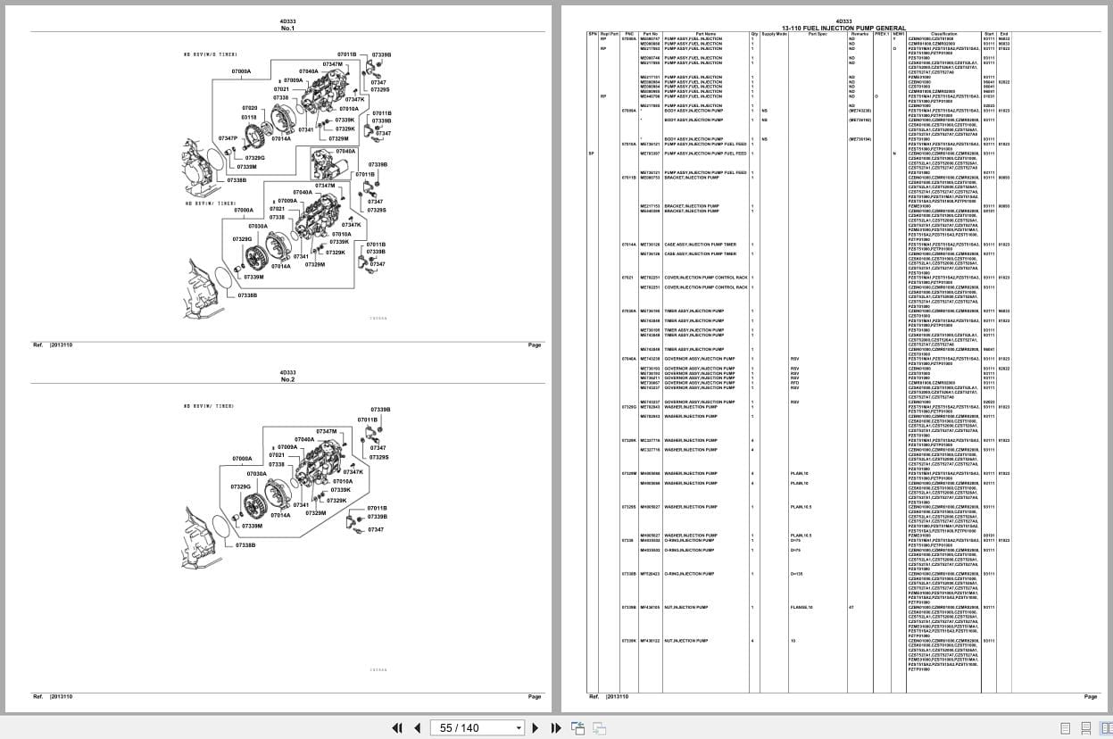 Mitsubishi Fuso Engine 4D333 Spare Parts Catalog (2)