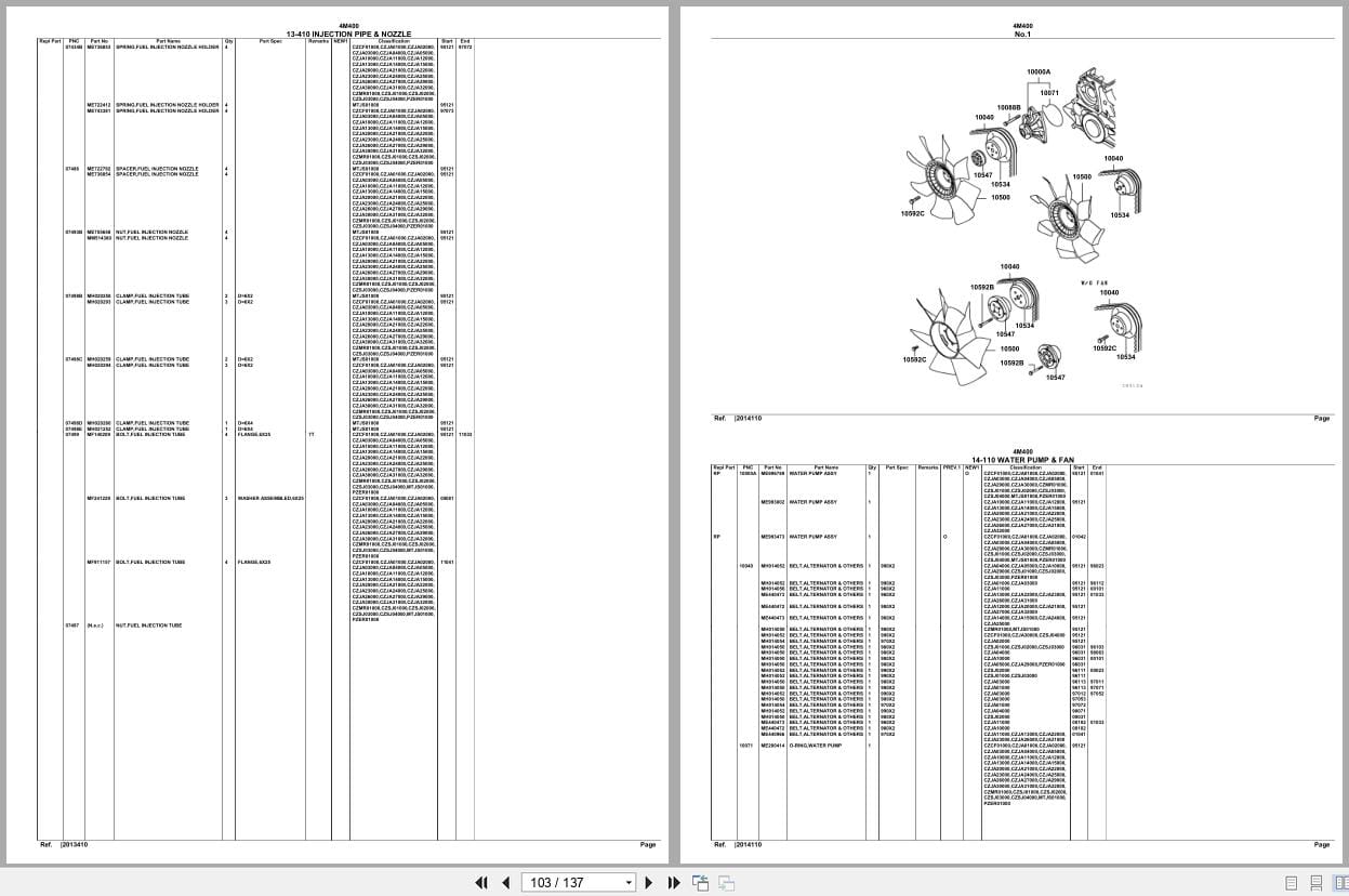Mitsubishi Fuso Engine 4M400 Spare Parts Catalog (2)