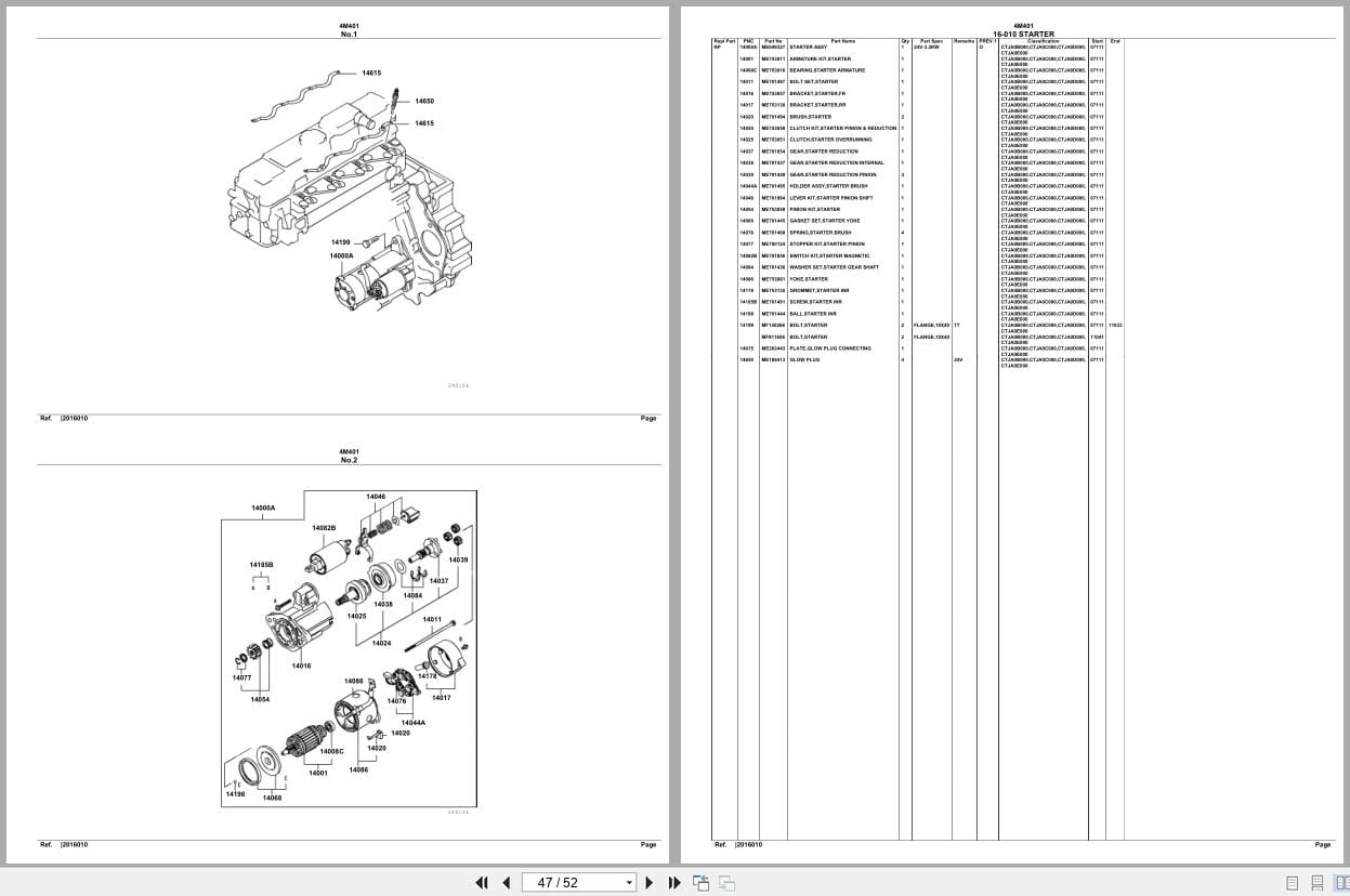 Mitsubishi Fuso Engine 4M401 Spare Parts Catalog (2)