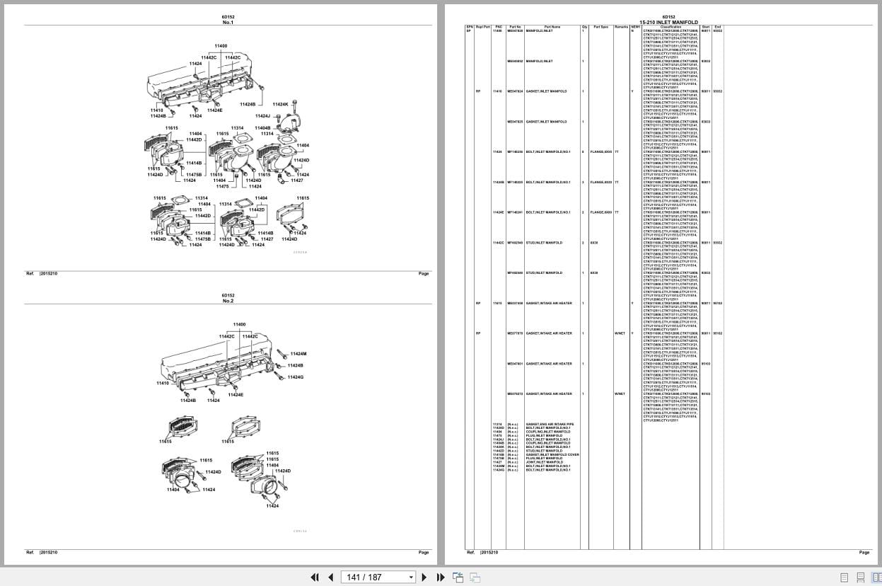Mitsubishi Fuso Engine 6D152 Spare Parts Catalog (2)