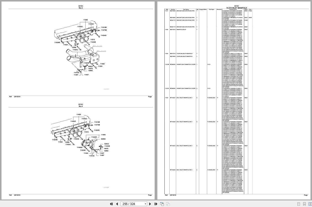 Mitsubishi Fuso Engine 6D163 Spare Parts Catalog (2)