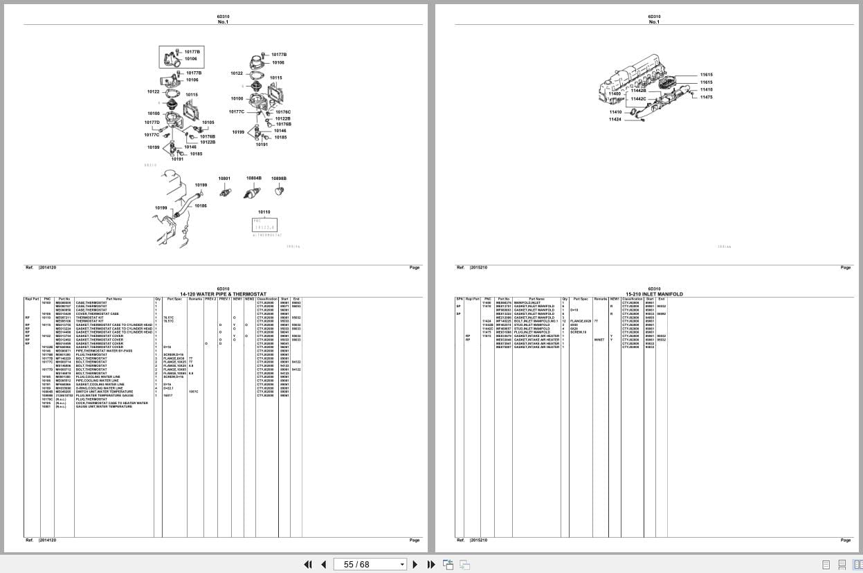 Mitsubishi Fuso Engine 6D310 Spare Parts Catalog (2)