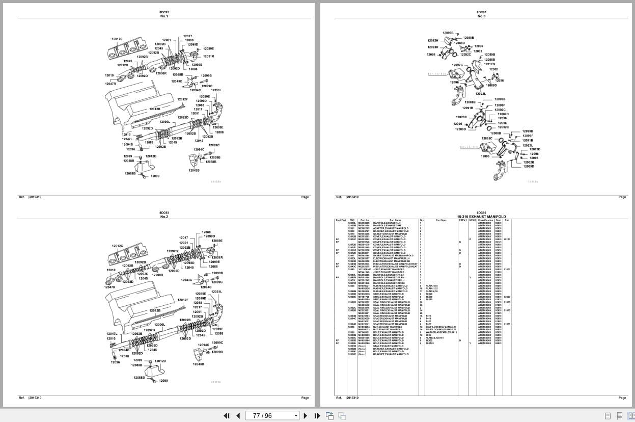 Mitsubishi Fuso Engine 8DC93 Spare Parts Catalog (2)