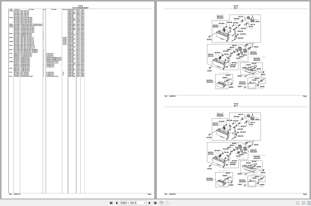 Mitsubishi Fuso Truck FG538 Spare Parts Catalog (2)