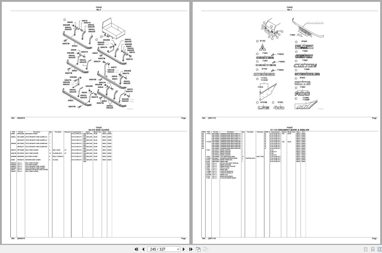 Mitsubishi Fuso Truck FG62E Spare Parts Catalog (2)