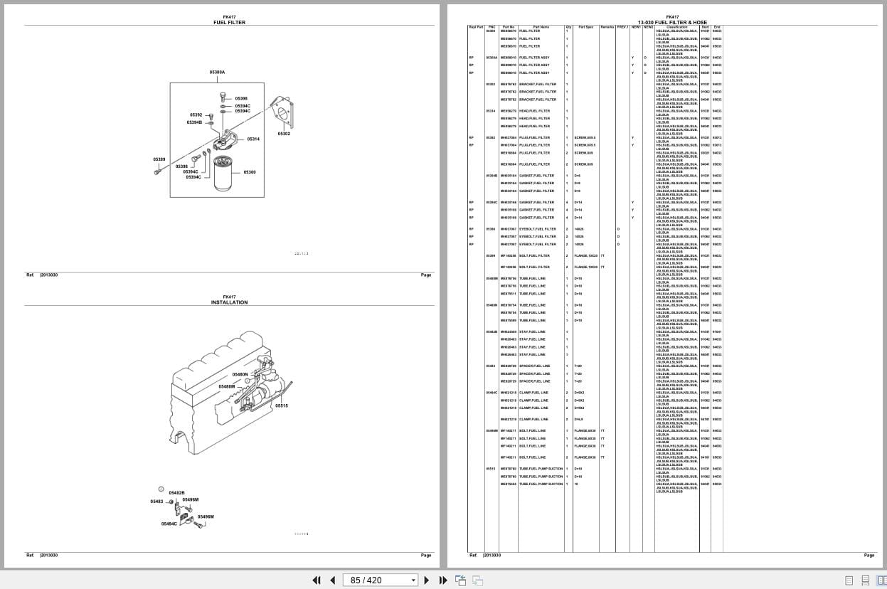 Mitsubishi Fuso Truck FK417 North America Spare Parts Catalog (2)