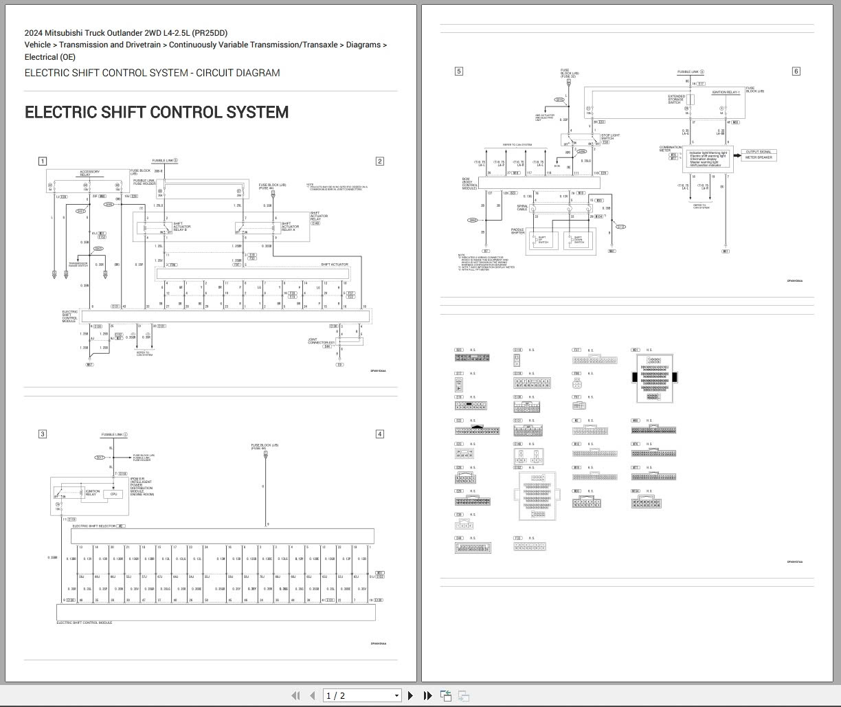 Mitsubishi Outlander PR25DD 2WD L4 2.5L 2024 Wiring Diagrams (2)