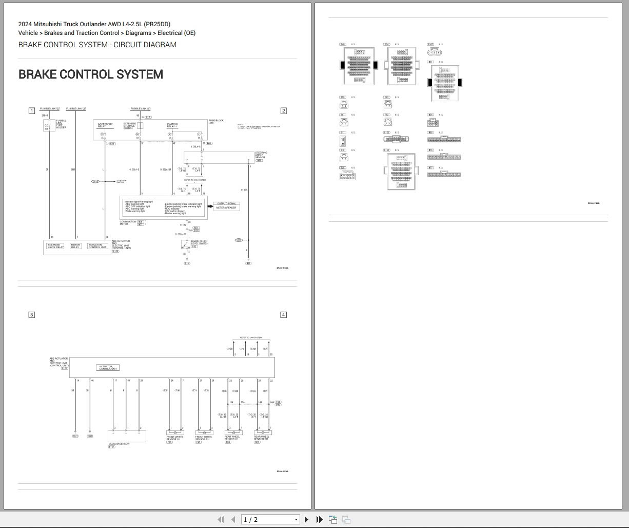 Mitsubishi Outlander PR25DD AWD L4 2.5L 2024 Wiring Diagrams (1)