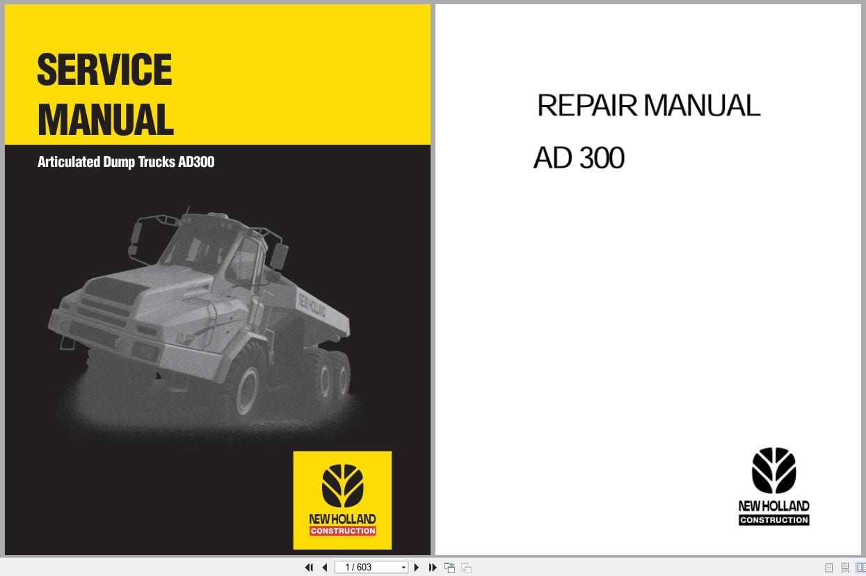 New Holland Articulated Dump Truck AD300 Service Manual 6045615101 (1)