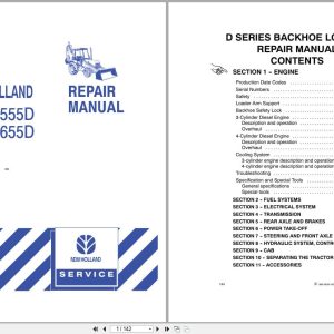 New Holland Backhoe Loader 455F to 675D Engine Repair Manual 40067501 (1)