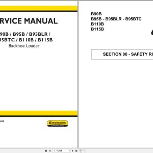 New Holland Backhoe Loader B90B to B115B Service Manual 87643850C (1)