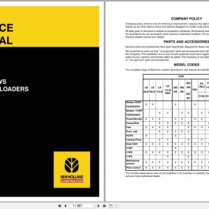 New Holland Backhoe Loader LB75.B to LB115.B 4WS Service Manual 6036702103 (1)