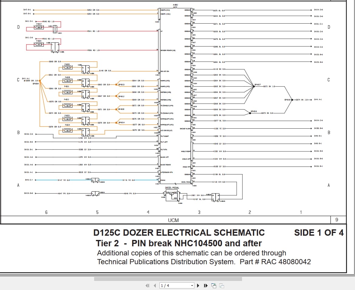 New Holland Crawler Dozer D125C Tier 2 Electrical Schematic RAC48080042 (1)