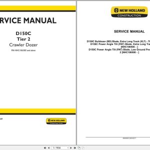 New Holland Crawler Dozer D150C Tier 2 Service Manual 48048569 (1)