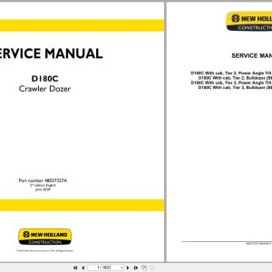 New Holland Crawler Dozer D180C Service Manual 48037327A (1)