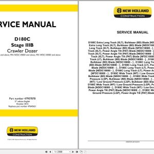 New Holland Crawler Dozer D180C Stage IIIB Service Manual 47907878 (1)