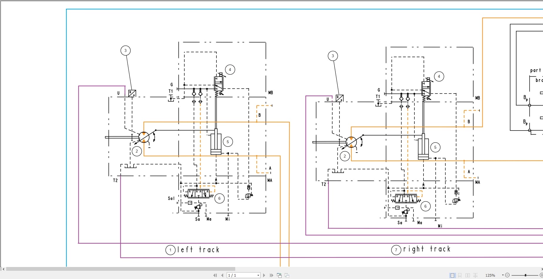 New Holland Crawler Dozer D180C Tier 2 Hydraulic Schematic RAC48049003 (2)