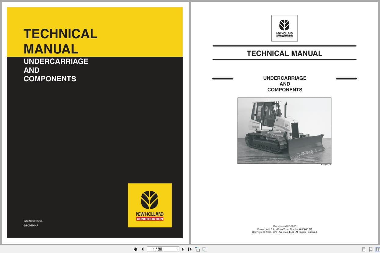 New Holland Crawler Dozer DC70 to DC180 Technical Manual 6 80040NA (1)