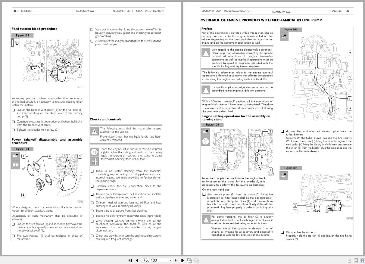 New Holland Engine 445M2 445TM2 668TM2 Service Manual 6 80940NA (2)