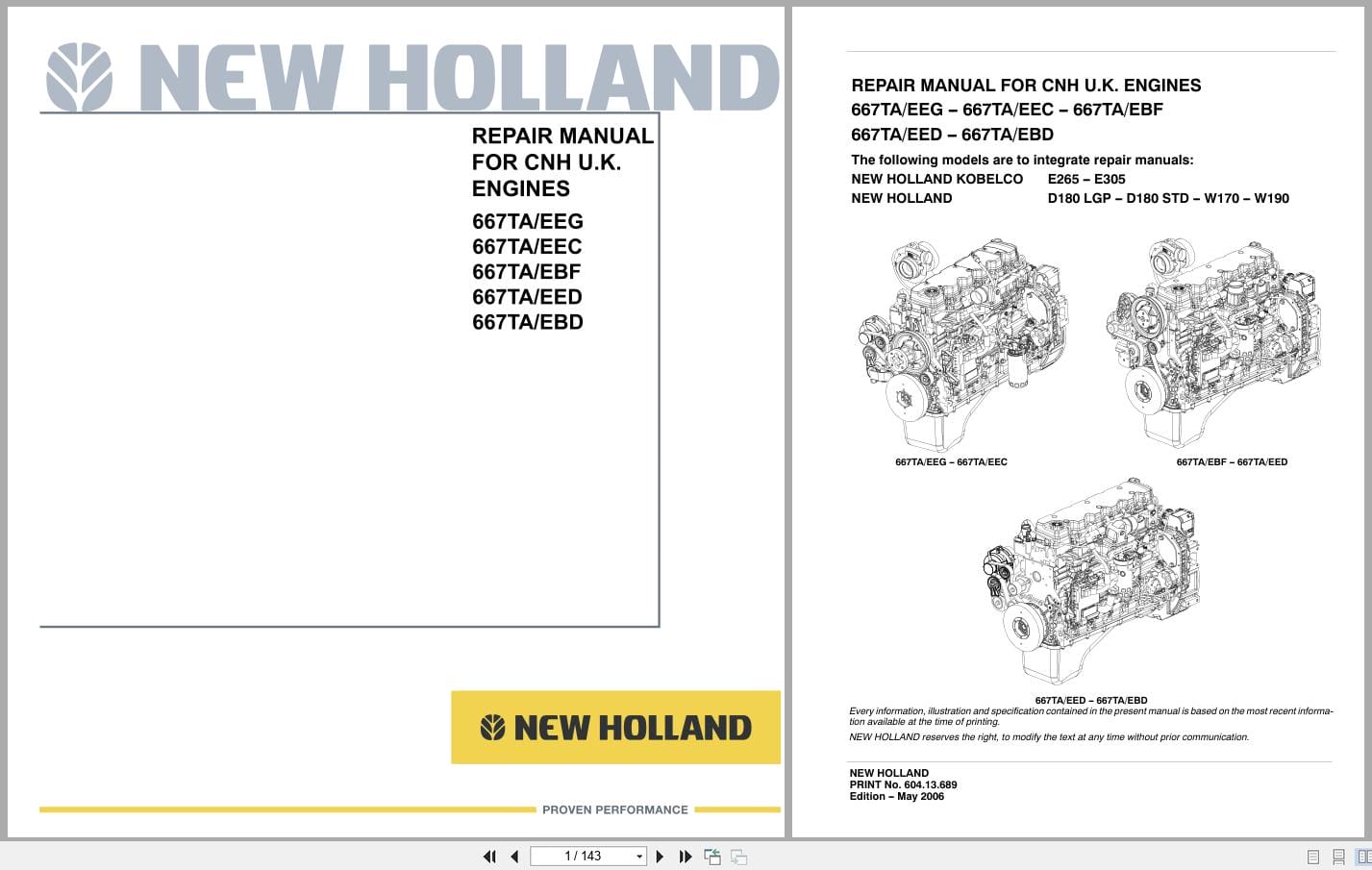 New Holland Engine 667TAEEG EEC EBF EED EBD Repair Manual 60413689 (1)