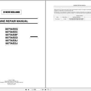 New Holland Engine 667TAEEG to 667TAEDJ Repair Manual 87519804NA (1)