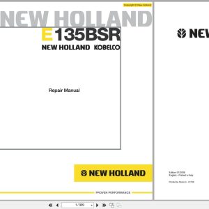 New Holland Excavator E135BSR Repair Manual 87743920A (1)