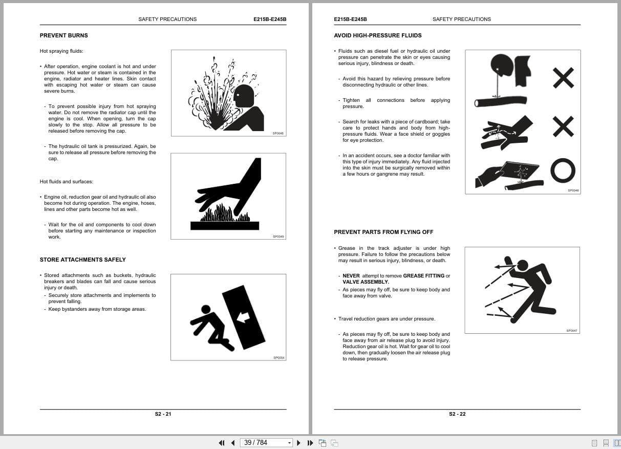 New Holland Excavator E215B E245B ROPS Tier III Service Manual 84392396A (2)