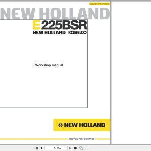 New Holland Excavator E225BSR Workshop Manual 87709239A (1)