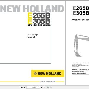 New Holland Excavator E265B E305B Workshop Manual 87746510A (1)