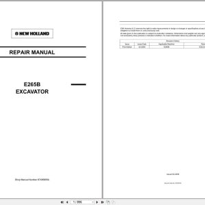 New Holland Excavator E265B Repair Manual 87495895A (1)