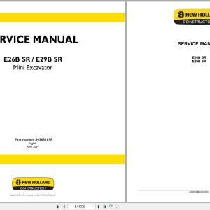 New Holland Excavator E26BSR E29BSR Service Manual 84563189B (1)
