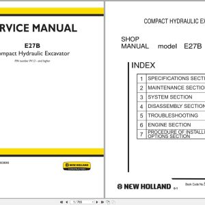New Holland Excavator E27B Service Manual S5PV0023E02 (1)