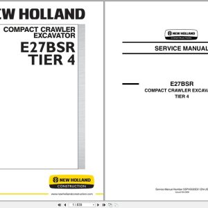 New Holland Excavator E27BSR Tier 4 Service Manual S5PV0020E01 (1)