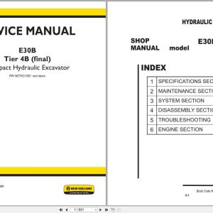 New Holland Excavator E30B Tier 4B Service Manual S5HW0039E01 (1)