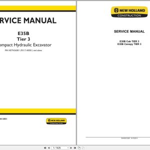 New Holland Excavator E35B Tier 3 Service Manual S5HX0012E01 (1)
