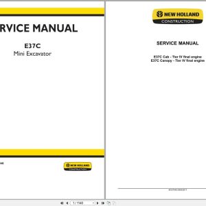 New Holland Excavator E37C Service Manual 48127448 (1)