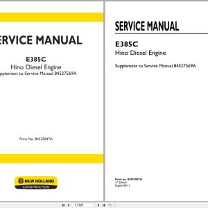 New Holland Excavator E385C Service Manual 84527569A (1)