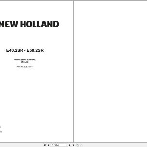 New Holland Excavator E40.2SR E50.2SR Workshop Manual 60413411 (1)