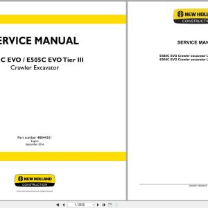 New Holland Excavator E485C EVO E505C EVO Tier III Service Manual 48044251 (1)