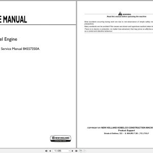 New Holland Excavator E485C Service Manual 84561180A (1)