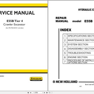 New Holland Excavator E55B Tier 4 Service Manual S5PS0003E01 (1)