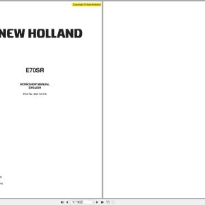 New Holland Excavator E70SR Workshop Manual 60413416 (1)